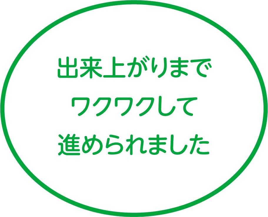 出来上がりまでワクワクして進められました